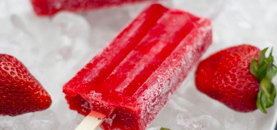 STRAWBERRY MONK FRUIT POPSICLES